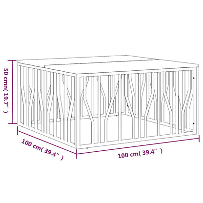 vidaXL Coffee Table Gold Stainless Steel and Solid Wood Reclaimed