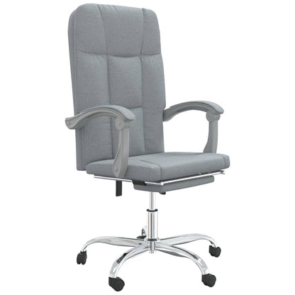 vidaXL Reclining Office Chair Light Grey Fabric