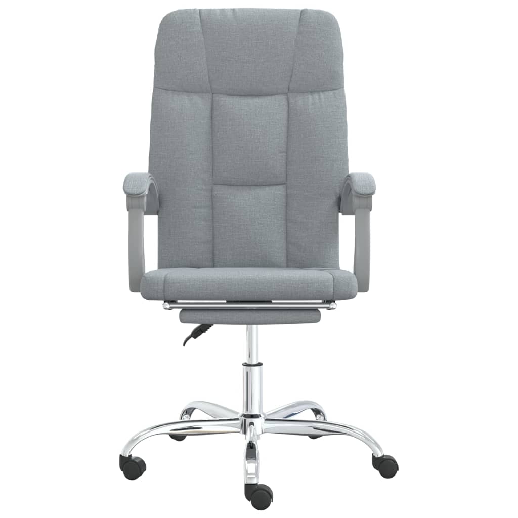 vidaXL Reclining Office Chair Light Grey Fabric