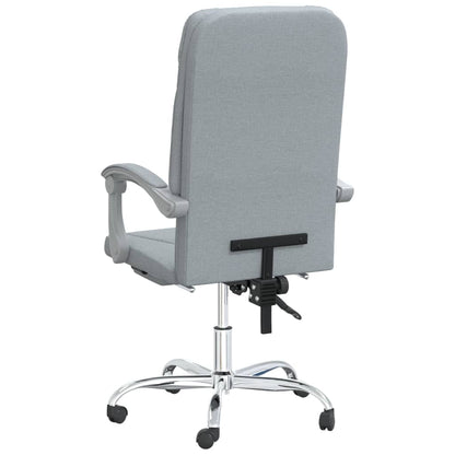 vidaXL Reclining Office Chair Light Grey Fabric