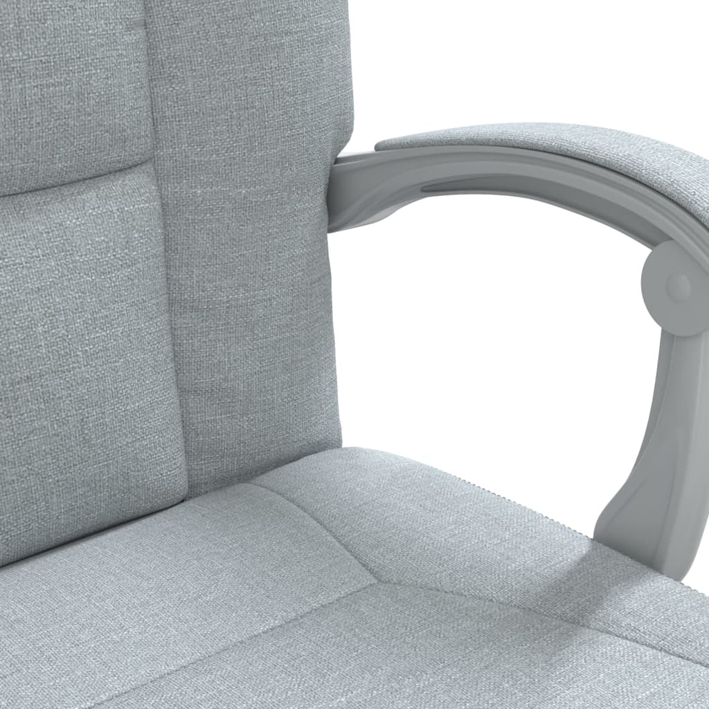 vidaXL Reclining Office Chair Light Grey Fabric