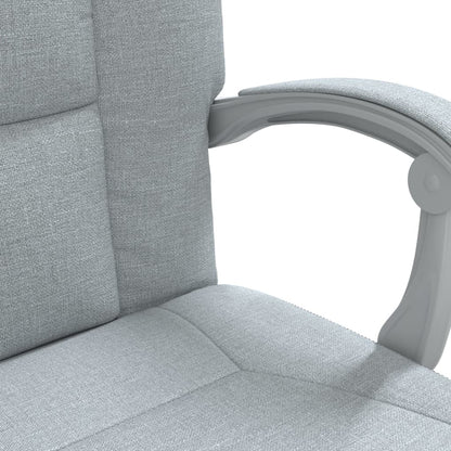 vidaXL Reclining Office Chair Light Grey Fabric