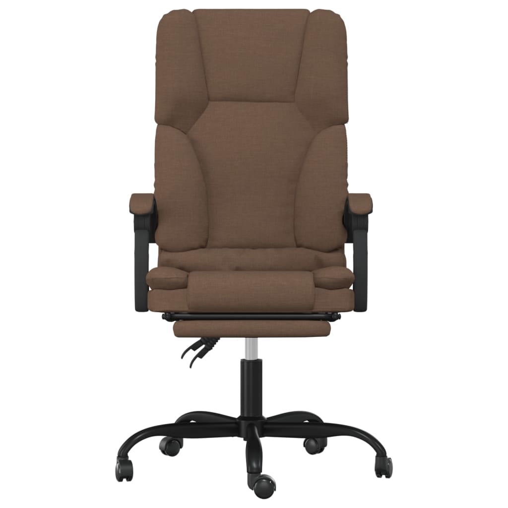 vidaXL Massage Reclining Office Chair Brown Fabric