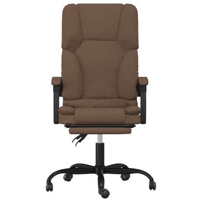 vidaXL Massage Reclining Office Chair Brown Fabric