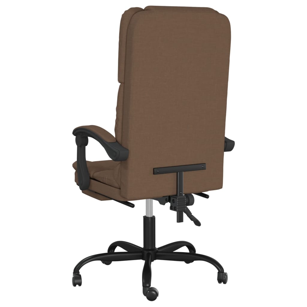 vidaXL Massage Reclining Office Chair Brown Fabric