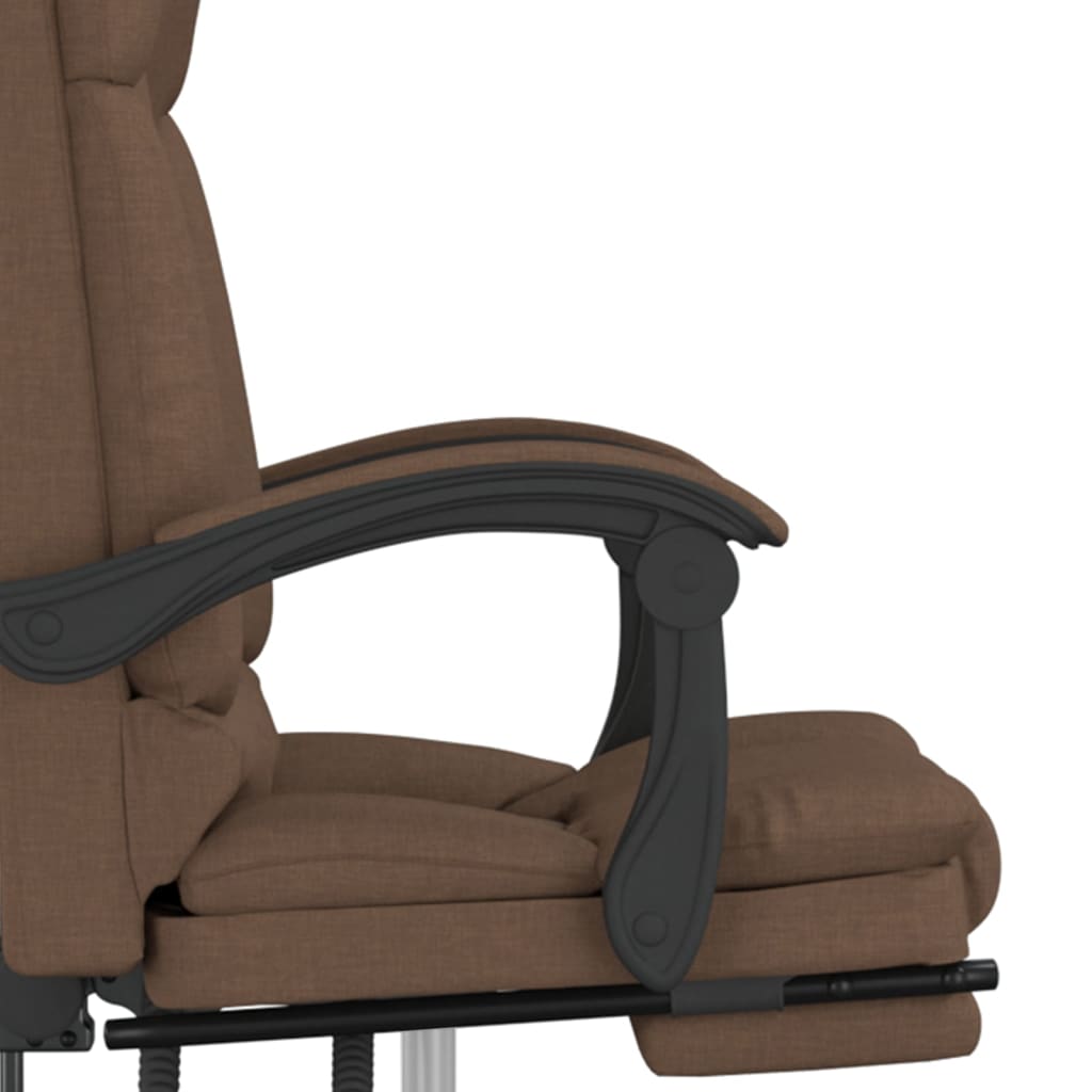 vidaXL Massage Reclining Office Chair Brown Fabric