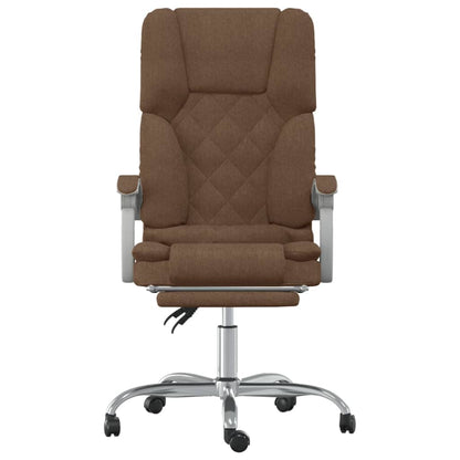 vidaXL Massage Reclining Office Chair Brown Fabric