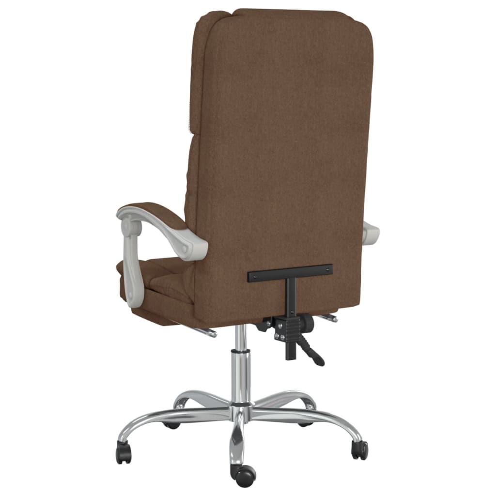 vidaXL Massage Reclining Office Chair Brown Fabric