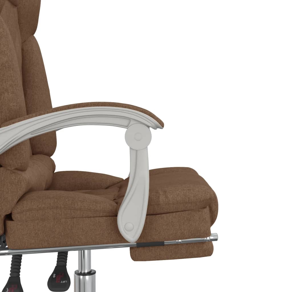 vidaXL Massage Reclining Office Chair Brown Fabric