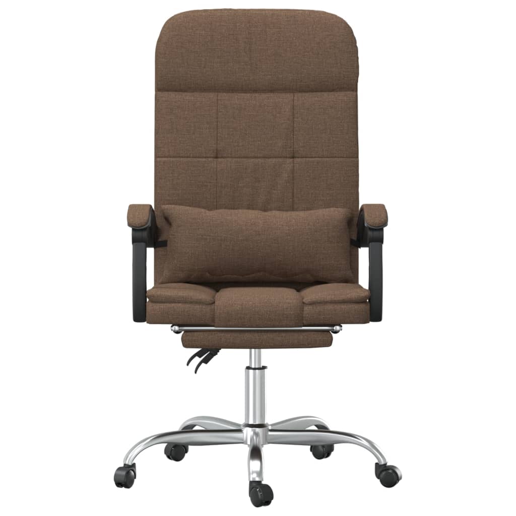 vidaXL Massage Reclining Office Chair Brown Fabric