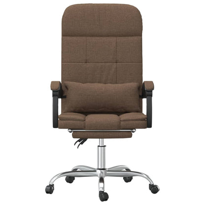 vidaXL Massage Reclining Office Chair Brown Fabric
