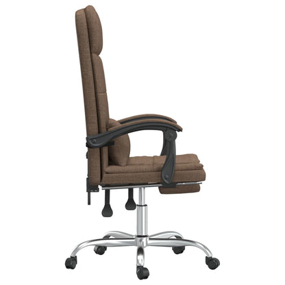vidaXL Massage Reclining Office Chair Brown Fabric