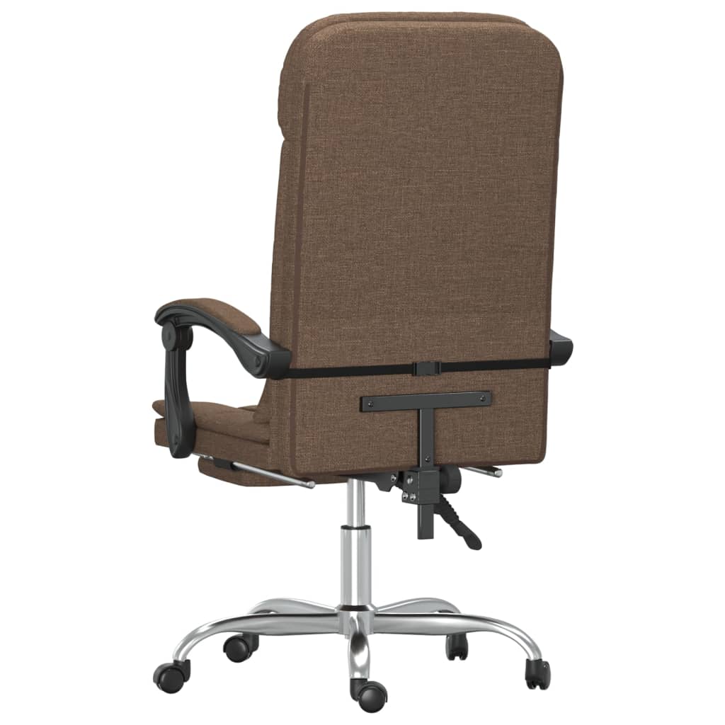 vidaXL Massage Reclining Office Chair Brown Fabric