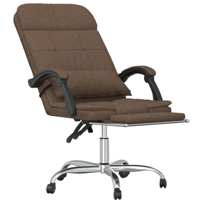 vidaXL Massage Reclining Office Chair Brown Fabric
