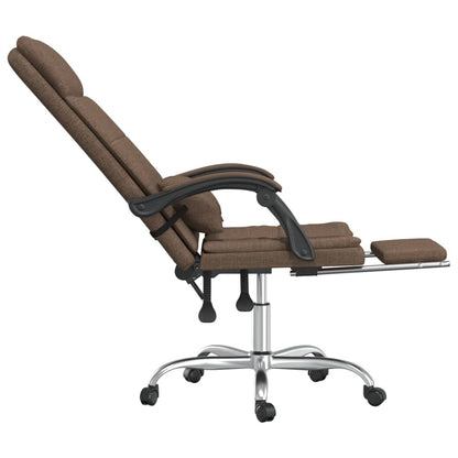 vidaXL Massage Reclining Office Chair Brown Fabric