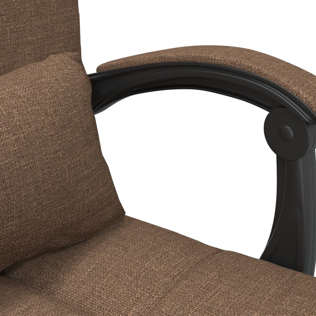 vidaXL Massage Reclining Office Chair Brown Fabric