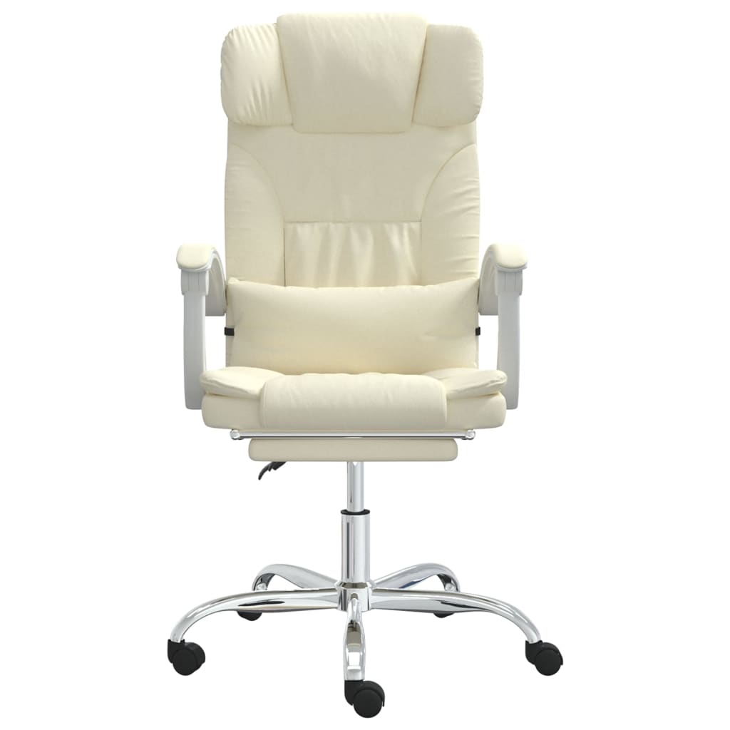 vidaXL Reclining Office Chair Cream Faux Leather