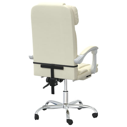 vidaXL Reclining Office Chair Cream Faux Leather