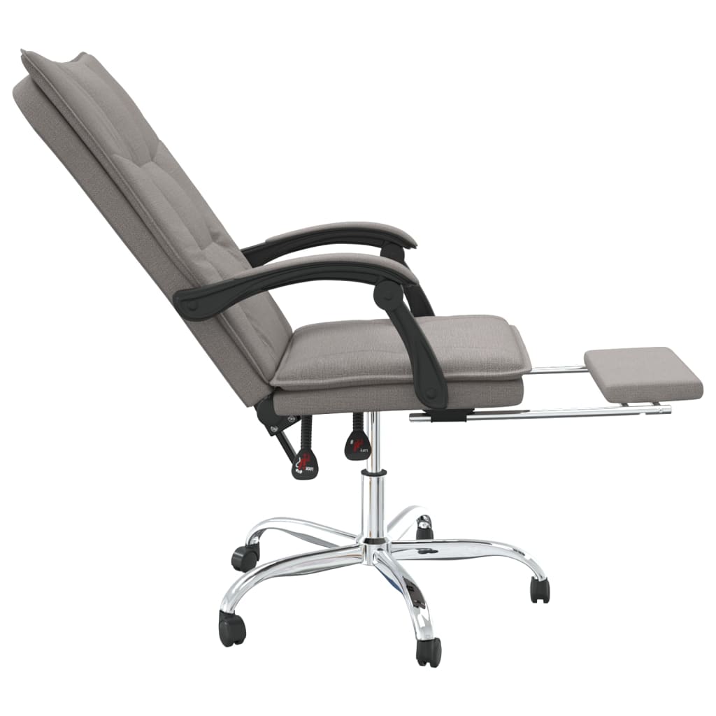 vidaXL Reclining Office Chair Taupe Fabric