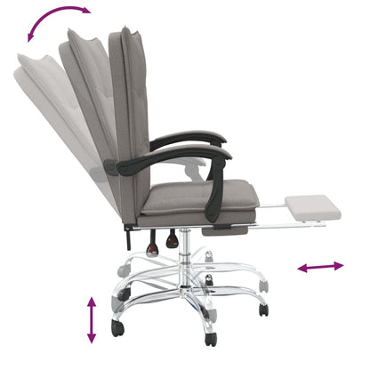 vidaXL Reclining Office Chair Taupe Fabric