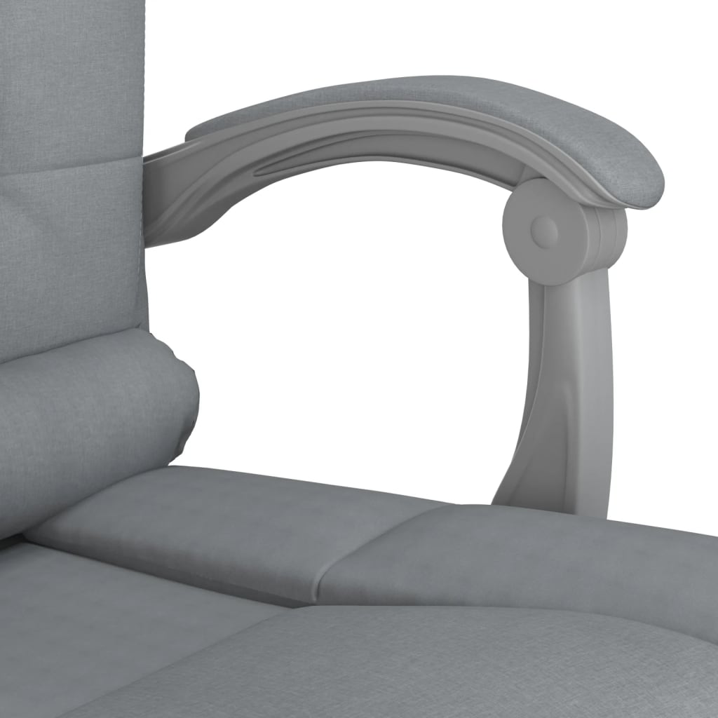 vidaXL Massage Reclining Office Chair Light Grey Fabric