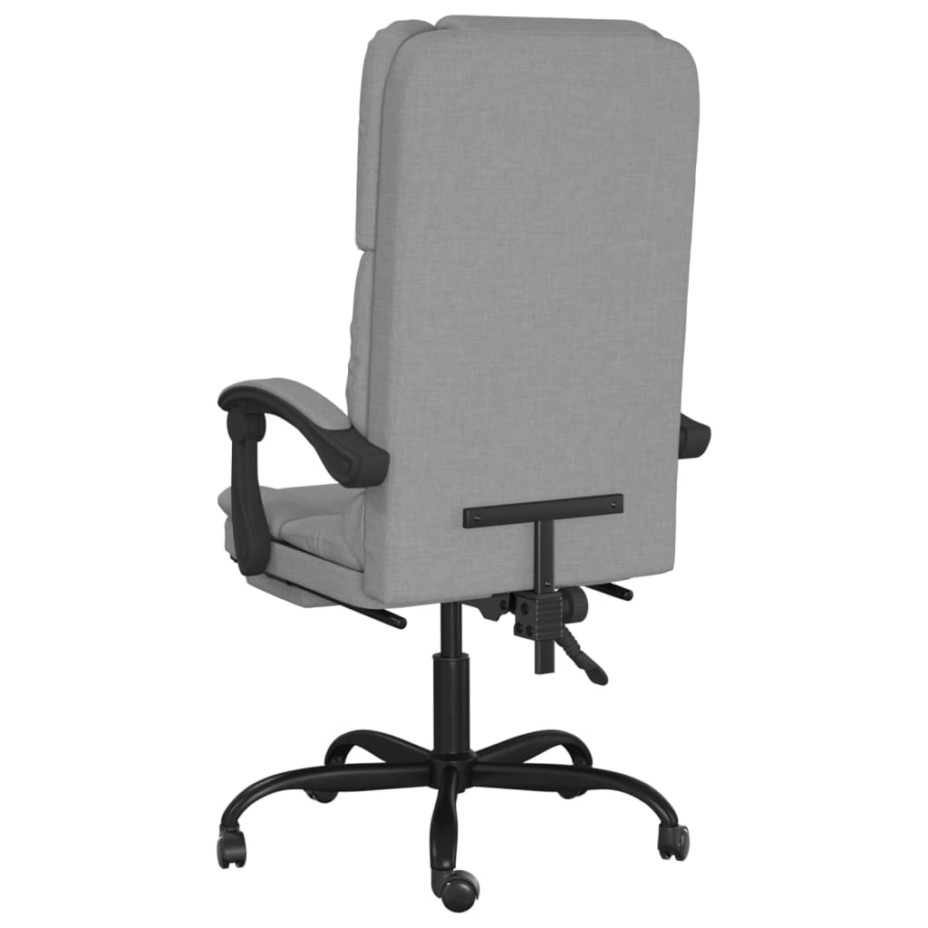 vidaXL Massage Reclining Office Chair Light Grey Fabric