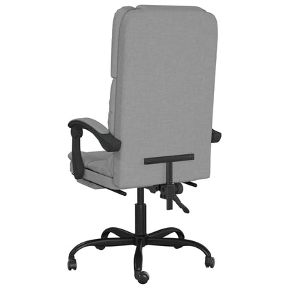 vidaXL Massage Reclining Office Chair Light Grey Fabric