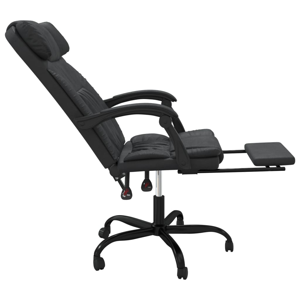 vidaXL Reclining Office Chair Black Faux Leather
