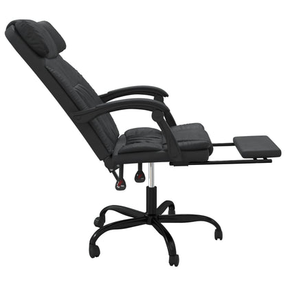vidaXL Reclining Office Chair Black Faux Leather