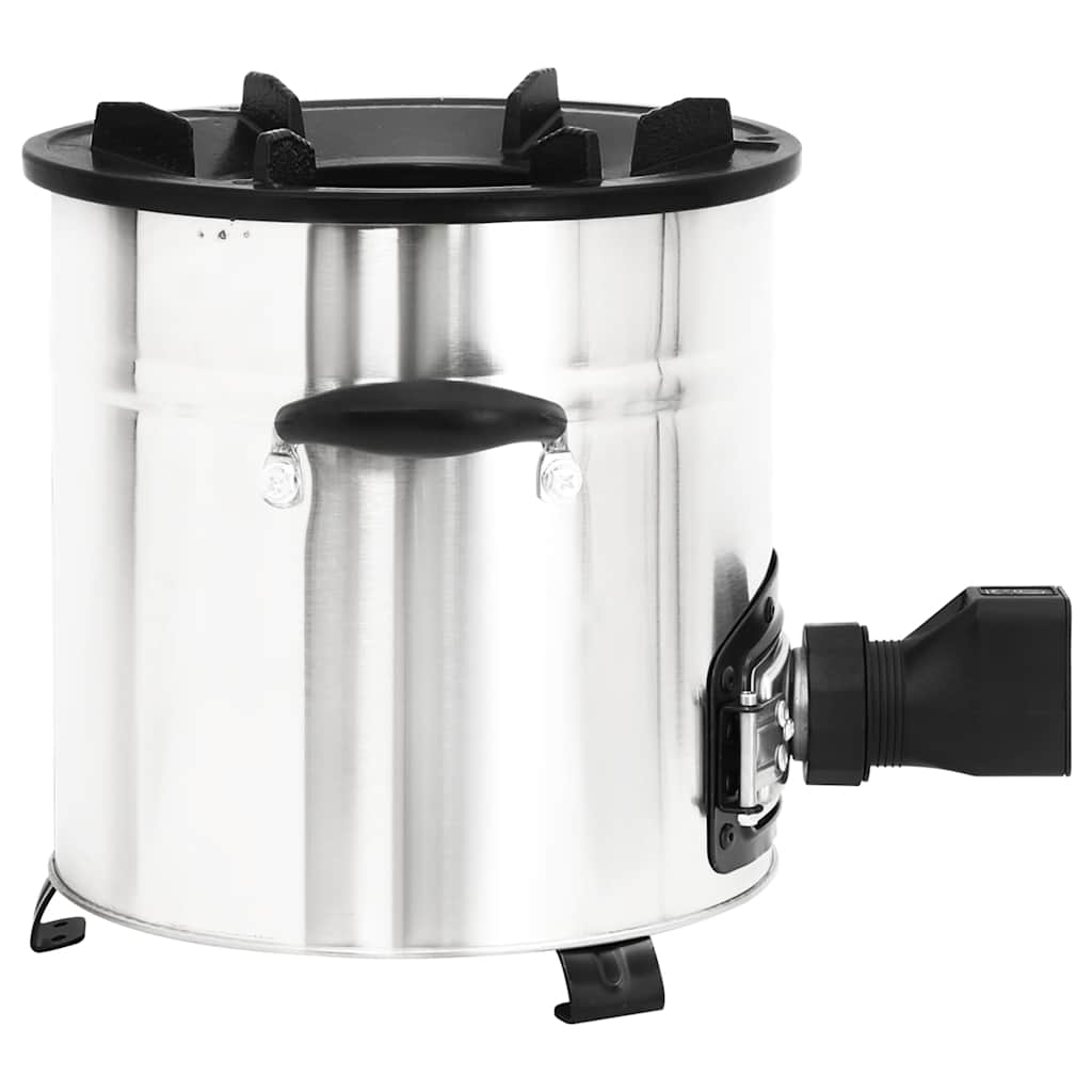 vidaXL Wood Stove with USB Fan Silver 35.5x26x28 cm Stainless Steel