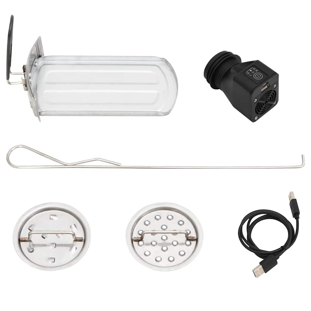 vidaXL Wood Stove with USB Fan Silver 35.5x26x28 cm Stainless Steel