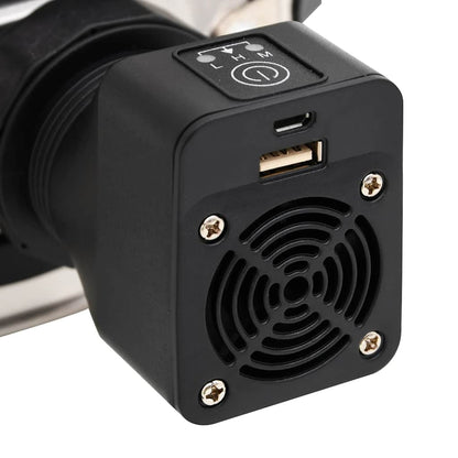 vidaXL Wood Stove with USB Fan Silver 35.5x26x28 cm Stainless Steel