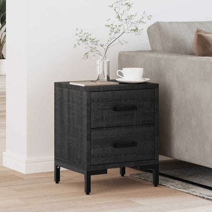 vidaXL Bedside Cabinet Black 36x30x45 cm Solid Pinewood