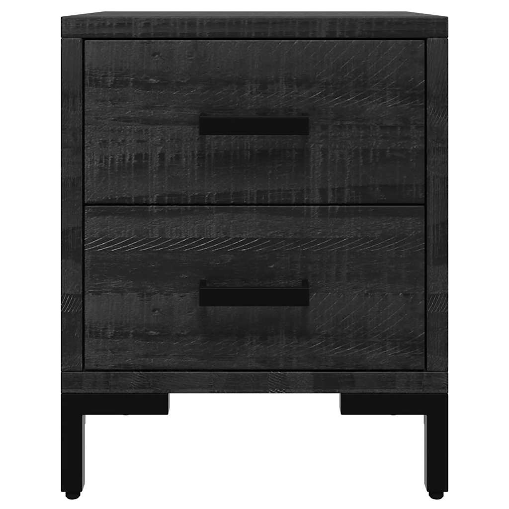 vidaXL Bedside Cabinet Black 36x30x45 cm Solid Pinewood