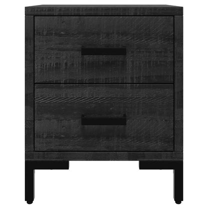 vidaXL Bedside Cabinet Black 36x30x45 cm Solid Pinewood