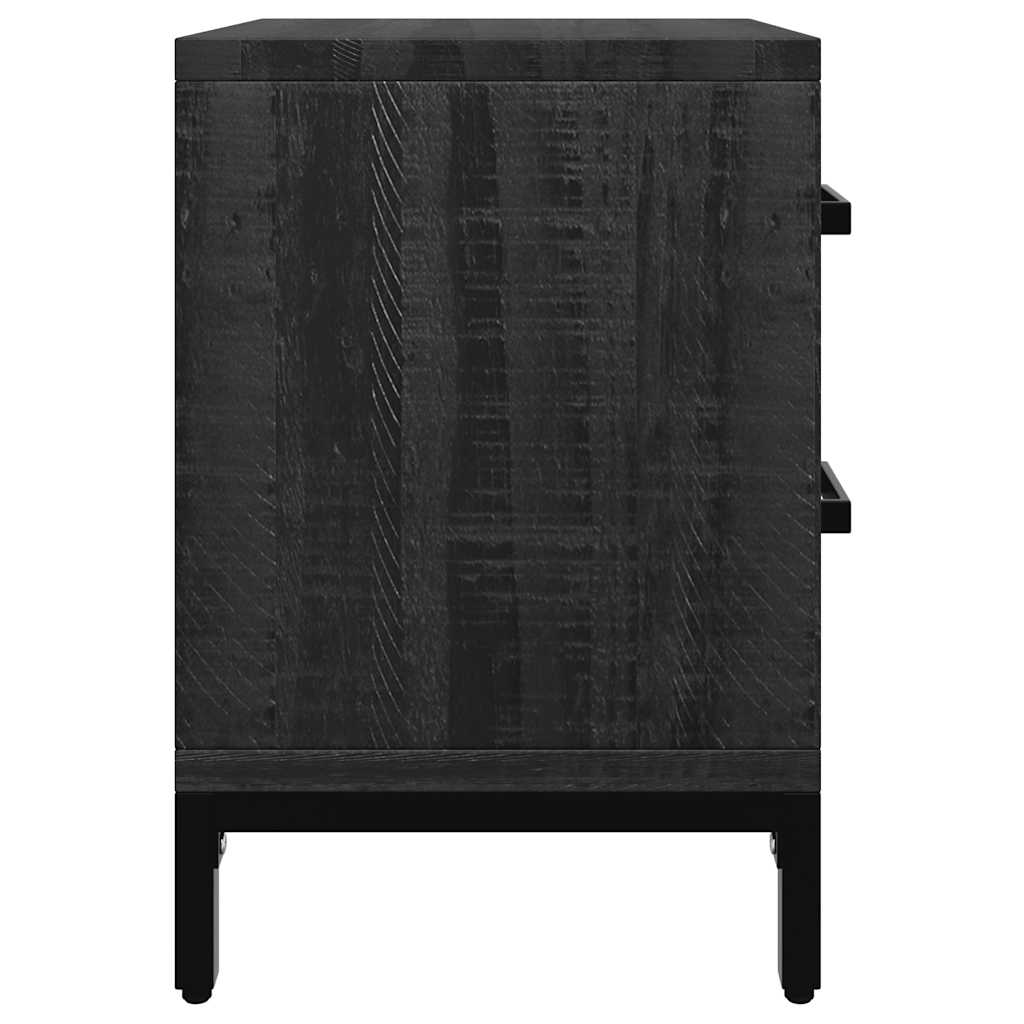 vidaXL Bedside Cabinet Black 36x30x45 cm Solid Pinewood