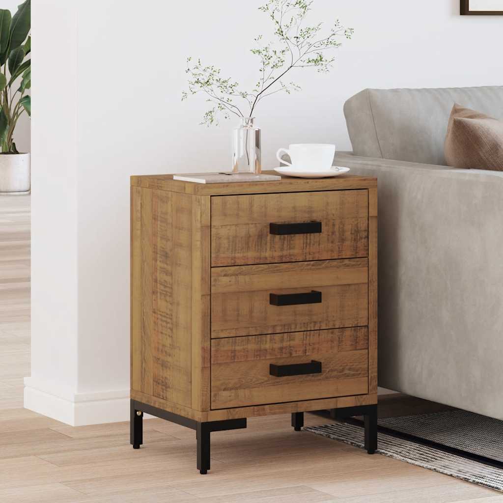 vidaXL Bedside Cabinet Brown 36x30x54 cm Solid Pinewood