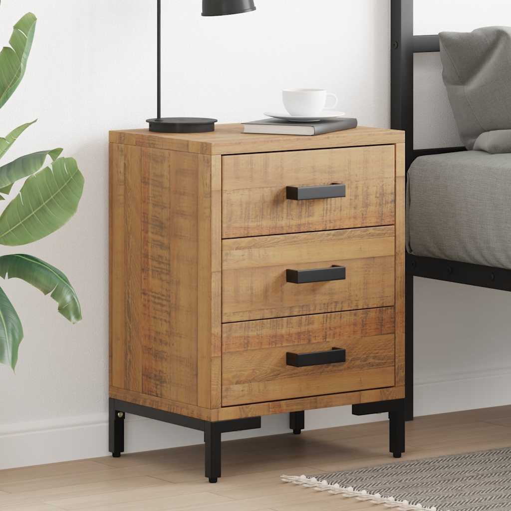 vidaXL Bedside Cabinet Brown 36x30x54 cm Solid Pinewood