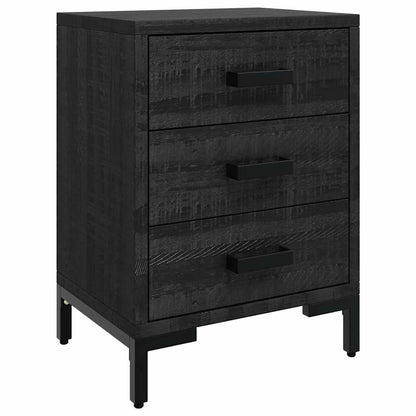 vidaXL Bedside Cabinet Black 40x30x55 cm Solid Pinewood