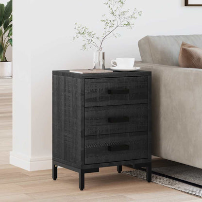 vidaXL Bedside Cabinet Black 36x30x54 cm Solid Pinewood