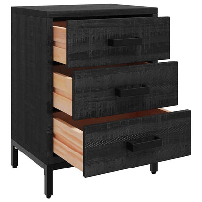 vidaXL Bedside Cabinet Black 36x30x54 cm Solid Pinewood