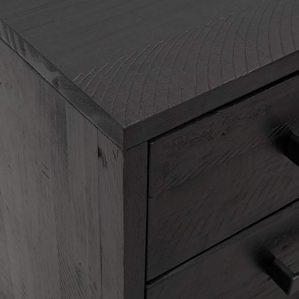 vidaXL Bedside Cabinet Black 40x30x55 cm Solid Pinewood