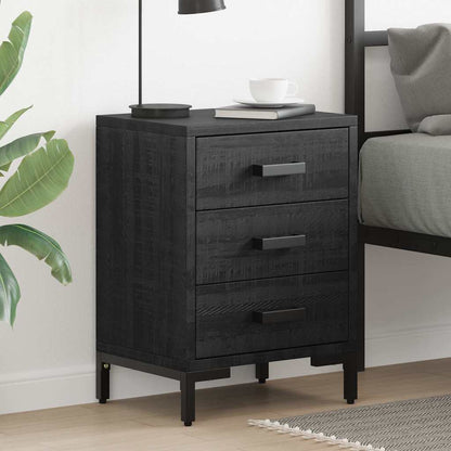 vidaXL Bedside Cabinet Black 40x30x55 cm Solid Pinewood