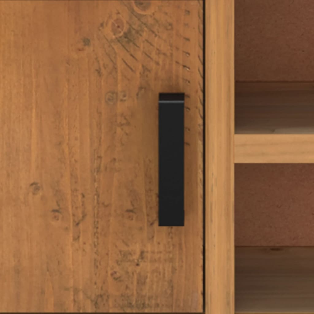 vidaXL TV Cabinet Brown 90x30x40 cm Solid Pinewood