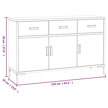 vidaXL Sideboard Brown 110x35x70 cm Solid Pinewood