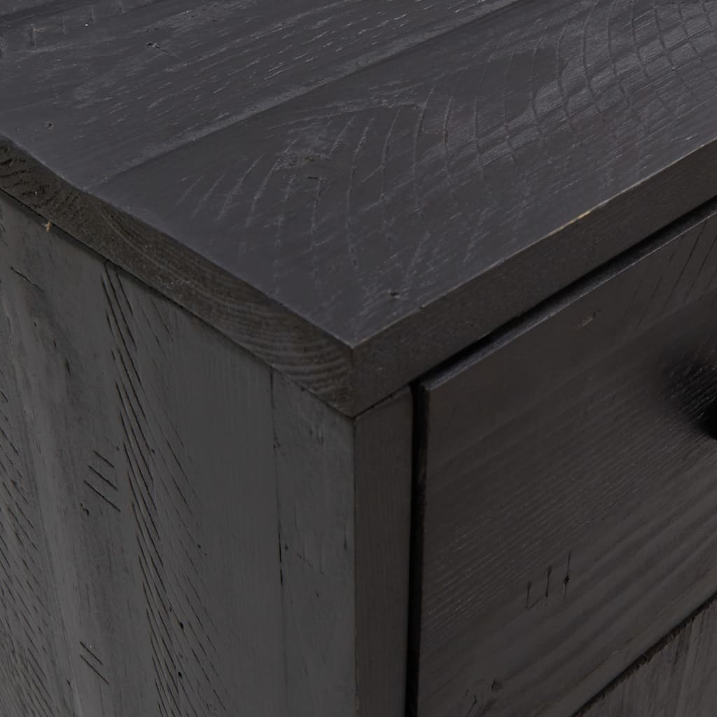 vidaXL Sideboard Black 110x35x70 cm Solid Pinewood