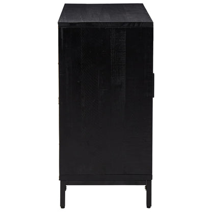 vidaXL Sideboard Black 75x35x70 cm Solid Pinewood