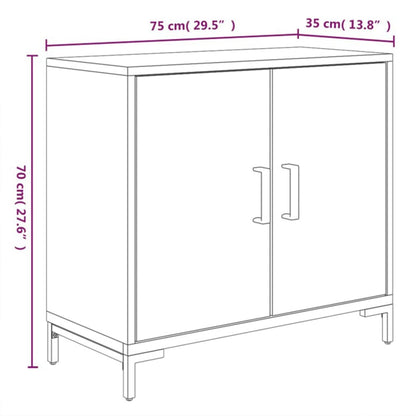 vidaXL Sideboard Black 75x35x70 cm Solid Pinewood