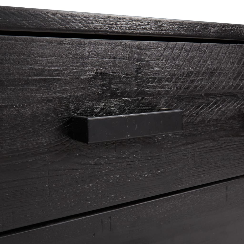 vidaXL Chest of Drawers Black 75x35x70 cm Solid Pinewood