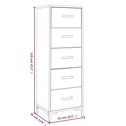 vidaXL Chest of Drawers 42x35x110 cm Solid Pinewood